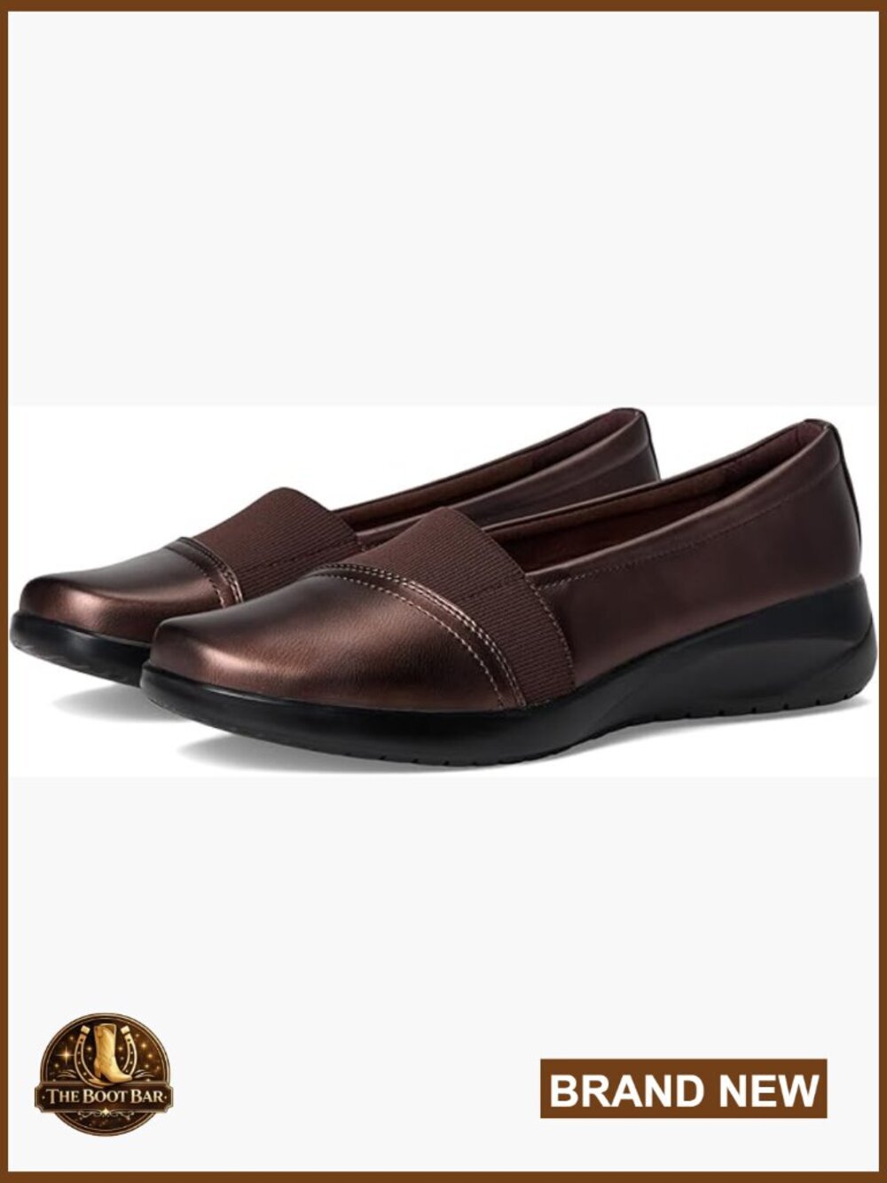 Wedges Loafers Slip-Ons Comfort Foam Footbed Metallic Bronze